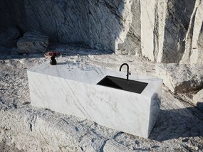 Laveo Tau, 1-komorový granitový drez 900x500x215 mm, čierna, LAV-SBT_B109