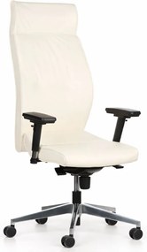 Kožené kancelárske kreslo MEGA, pravá koža, slonová kosť