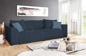 Pohovka John, modrá látka so štruktúrou