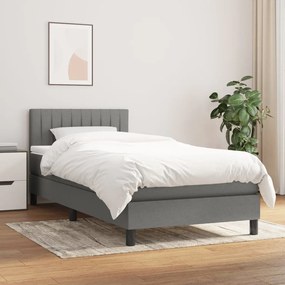 Boxspring posteľ s matracom tmavosivá 90x200 cm látka 3140186