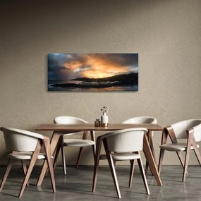 Obraz - pláž so zatiahnutou oblohou (120x50 cm)