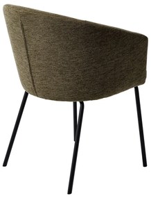 Khaki čalúnené jedálenské kreslo s podrúčkami Easton – Unique Furniture