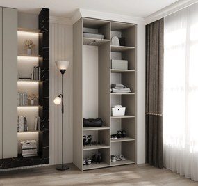 Šatníková skriňa 100 cm Carmela 40-2 (kašmír + čierna). Akcia -20%. Vlastná spoľahlivá doprava až k Vám domov. 1126547