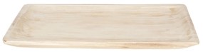 Obdĺžnikový prírodne drevený vydlabaný podnos - 51 * 32 * 4 cm
