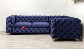 Rohová sedačka rozkladacia, CHESTERFIELD Madrid, šedá Dĺžka: 270 x 200 cm