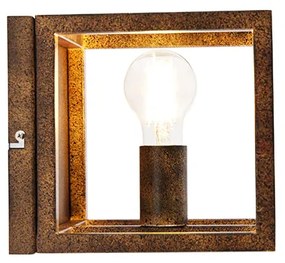 Priemyselná nástenná lampa hrdzavohnedá - Cage