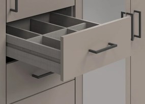 Šatníková skriňa so zrkadlami Düsseldorf, 225 cm, šedá sahara