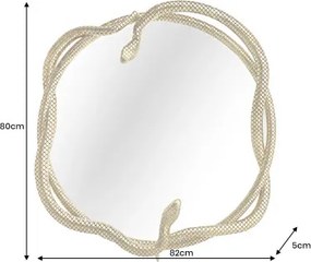 Zrkadlo 45432 Snake Ø80cm Zlaté  - Komfort-nábytok
