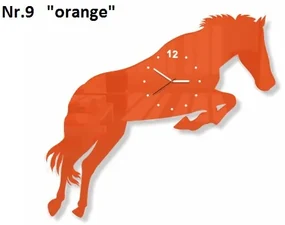 Kôň nástenné hodiny do obývačky oranžová