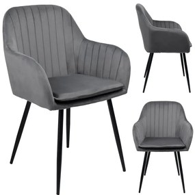 Jedálenská stolička SEVILLA zamatová, grafitová