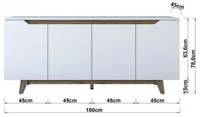 Komoda Itrin 180 cm biela