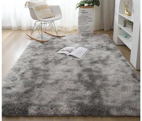 TZ Sivý obdĺžnikový shaggy koberec Ombre Rozmer: 160x220