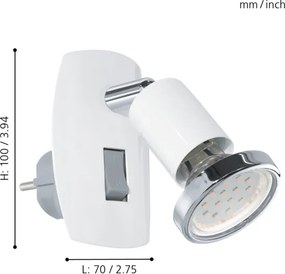 Eglo 902365 - LED svietidlo do zásuvky MINI 1xGU10/2,8W/230V biela