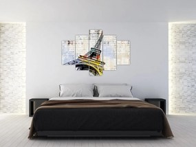 Obraz - Digitálne umenie Eiffelovej veže (150x105 cm)