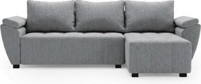 Rozkladacia obojstranná sedacia súprava do L LIVARO 251x140 cm, svetlosivá