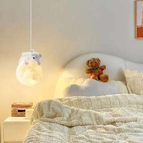 Dětský závěsný lustr White Bear bílý