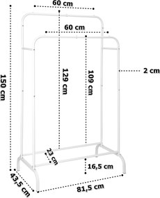 Stojan na oblečení BAGRUS bílý