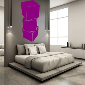 Veselá Stena Samolepka Kocky 3D Farba: fialová, Veľkosť: 60 x 27 cm