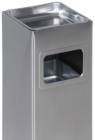 Odpadkový kôš s popolníkom a vnútornou nádobou, 11,5 l, nerez