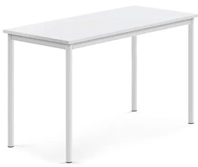 Stôl SONITUS, 1200x600x720 mm, HPL - biela, biela