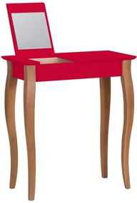 Červený toaletný stolík so zrkadlom Ragaba Lillo, šírka 65 cm