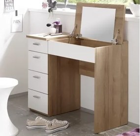 Toaletný/písací stolík Make Up, dub sonoma/biely%