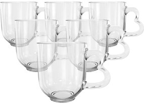 Altom Sada sklenených hrnčekov Heart, 310 ml, 6 ks