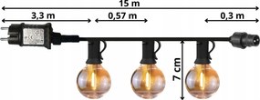 TRENDIE Záhradná svetelná girlanda 20 LED teplá biela 15m