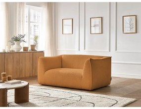 Pohovka z textílie buklé v horčicovej farbe 170 cm Giorgia – Bobochic Paris