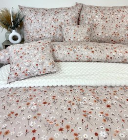 Luxusné bavlnené posteľné obliečky 140x200/70x90 cm – kvetinový vzor | slovenská výroba | zips | 100 % bavlna 125 g/m²