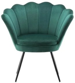 LuxuryForm DESIGN Kreslo FREY VELUR s čiernymi nohami - zelené