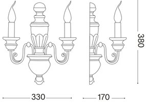 Ideal Lux - Nástenná lampa FIRENZE 2xE14/40W/230V zlatá