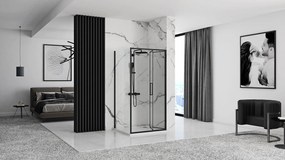 Rea Rapid Fold - sprchovací kút so skladacími dverami 100(dvere) x 90(stena) číre sklo, čierny profil, KPL-09905