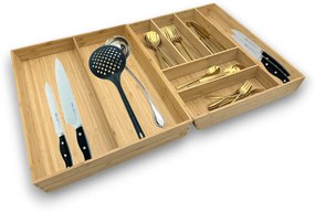 Kesper Organizér do zásuvky, príborník + na kuchynské náradie bambusový KESP 70 x 43 cm (SADA)
