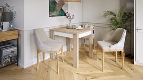 FONTE Dub Sonoma / Biely Mat - KLASICKÝ STÔL DO KUCHYNE/OBÝVACEJ IZBY 85x75 ROZKLADANÝ DO 130 cm!