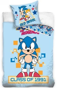 Súprava posteľnej bielizne Ježko Sonic - retro motív Class of 1991 - 100% bavlna - 70 x 90 cm + 140 x 200 cm