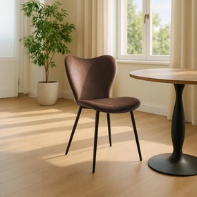 Jedálenská stolička Maika zamat - hnedá
