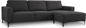 Antracitová ženilková rohová pohovka (pravý roh/s leňoškou) Fabian – Scandic