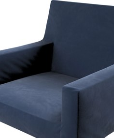 Návlek na stoličku s opierkami Nils farba produktu tmavomodrá látka lesklá, zamatová