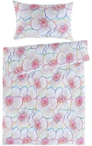 Saténové posteľné obliečky Bloom s veľkými kvetmi ibiškov - Bedtex Exclusive - 100% prémiová bavlna - 70 x 90 cm + 140 x 200 cm