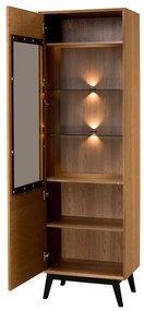 Vitrína Lazure 10 s LED osvětlením 60 cm dub Rustikal karamelový