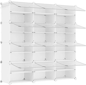 XXXLutz REGÁL NA TOPÁNKY, biela, priehľadné, 124,4/124,6/32 cm Boxxx - Online Only drobný nábytok - 002543078401