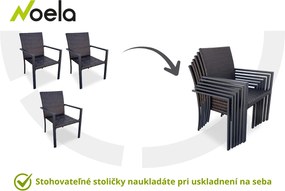 Noela Záhradný jedálenský set Viking M + 4x ratanová stolička Wicker Pat