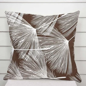 Biante Bavlnená obliečka na vankúš Sandra SA-499 Biele abstraktné páperie na hnedom 50 x 60 cm
