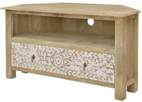 furniture-nabytek.cz - Rohový stolík pod tv z masívneho dreva mango 110x60x50