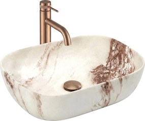 Rea Belinda, umývadlo na dosku 465x330x135 mm, imitácia kameňa-Marrone Matt, REA-U3600