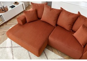 Oranžová zamatová rohová pohovka Enjoy – Bobochic Paris