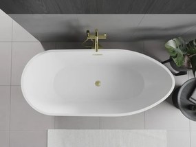 Mexen Eos, voľne stojaca vaňa 170 x 75 cm, biela-čierna, zlatý matný prepad, 52471707575-55