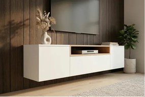 TV-skrinka 47807 Loft 160cm Biela/Prírodná Dub Dyha  - Komfort-nábytok