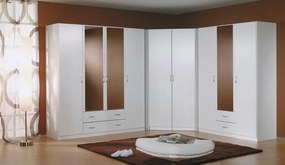 Šatníková skriňa Case, 181 cm,biela / biela